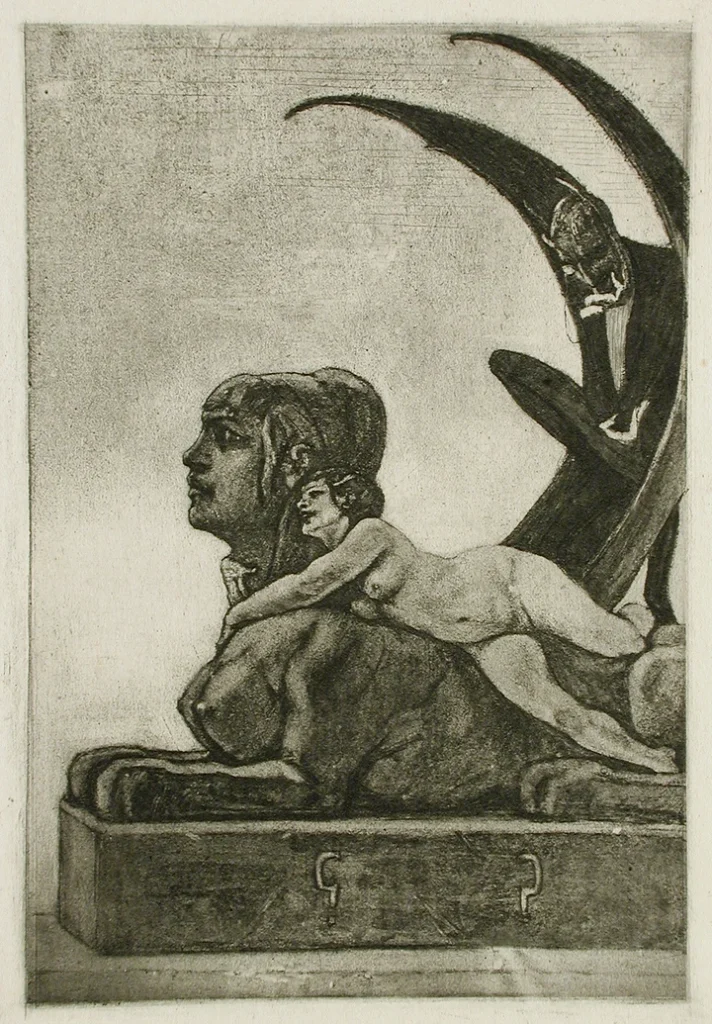 The Sphinx (ca.1887-1893) heliogravure, soft-ground etching (11.75 x 7.94 cm) Los Angeles County Museum of Art