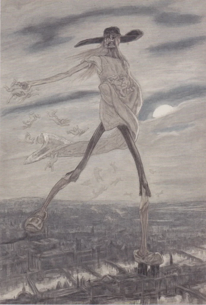 Satan Sowing Tares (1882) chromolithograph (30.4 x 21 cm) Musèe Félicien Rops