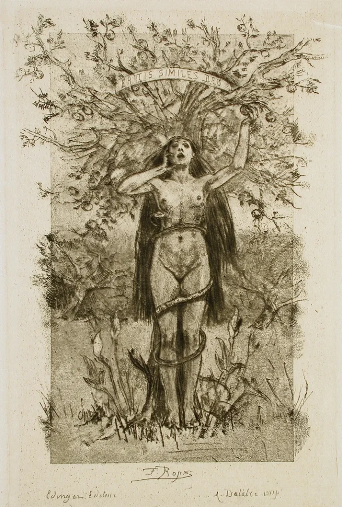 Frontispiece for A Heart Lost by Peladan (1888) soft-ground etching (16.67 x 10.8 cm) Los Angeles County Museum