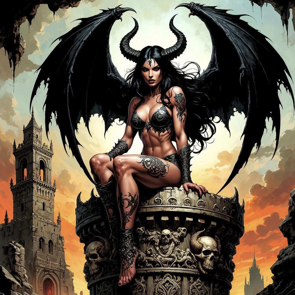 Art style of Frank Frazetta